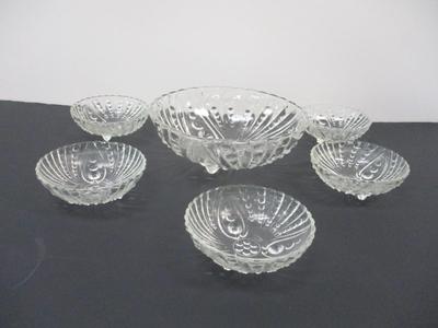 Anchor Hocking Clear Purple Bowls 6 Piece Set
