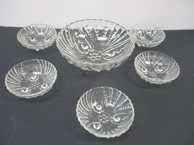 Anchor Hocking Clear Purple Bowls 6 Piece Set