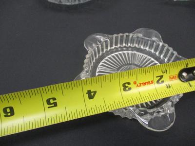 Horsemint Nappy Indiana Glass - Grape Design Glass - Dish Hazel Atlas Maple Leaf Shape - Vintage Round Cigarette 5 Slot Ashtray