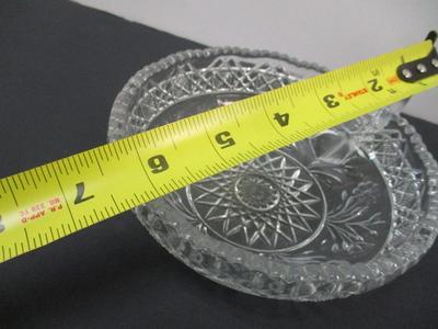 Horsemint Nappy Indiana Glass - Grape Design Glass - Dish Hazel Atlas Maple Leaf Shape - Vintage Round Cigarette 5 Slot Ashtray
