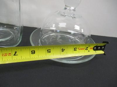 Princess House Covered Butter Dish - Glass Canister & Princess House Plate