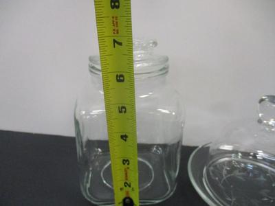 Princess House Covered Butter Dish - Glass Canister & Princess House Plate