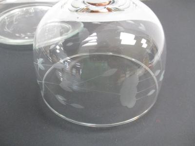 Princess House Covered Butter Dish - Glass Canister & Princess House Plate