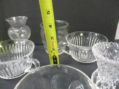 Assortment Of Clear Glass - Cups - Bowls - Toothpick Holder #3