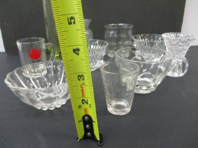 Assortment Of Clear Glass - Cups - Bowls - Toothpick Holder #3