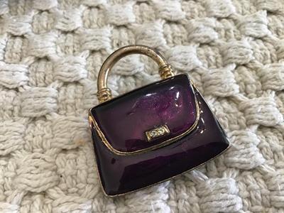 Purple Enamel Purse pin