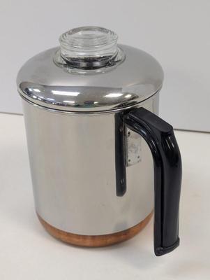 Vintage Revere Ware 1801 Copper Clad Percolator Drip-O-Later 4 Cup Coffee Pot