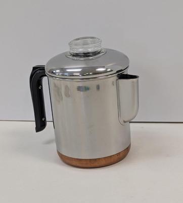 Vintage Revere Ware 1801 Copper Clad Percolator Drip-O-Later 4 Cup Coffee Pot