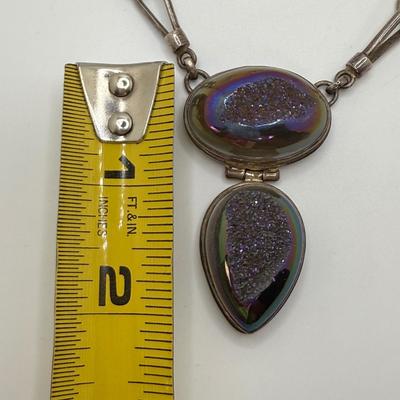 Druzy Pendant Sterling Necklace (ST-HS)
