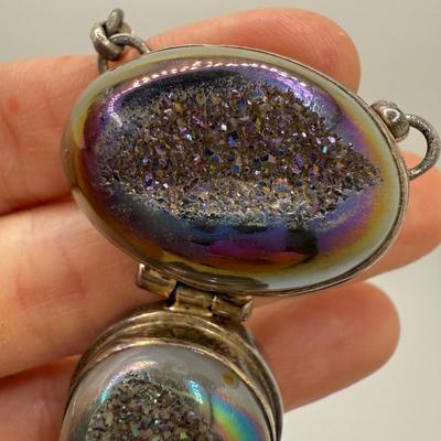 Druzy Pendant Sterling Necklace (ST-HS)