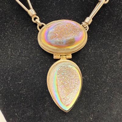 Druzy Pendant Sterling Necklace (ST-HS)