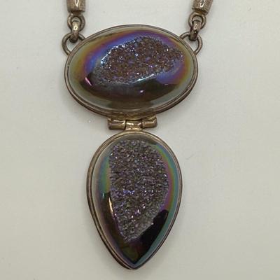 Druzy Pendant Sterling Necklace (ST-HS)