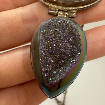 Druzy Pendant Sterling Necklace (ST-HS)