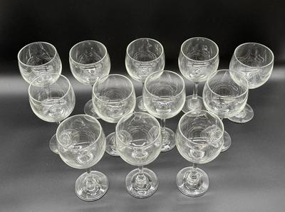 Set of 12 Glass Wine Stems