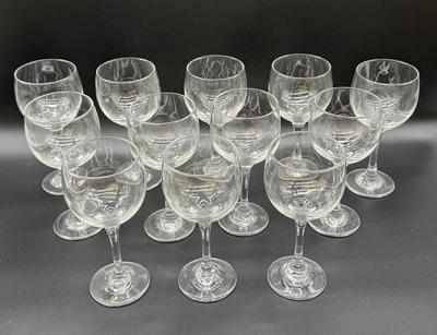 Set of 12 Glass Wine Stems