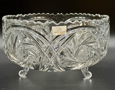 Lead Crystal Tri Foot Center Bowl
