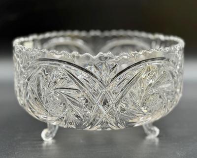 Lead Crystal Tri Foot Center Bowl