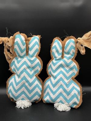 Burlap Bunny Door Hangers - Pair