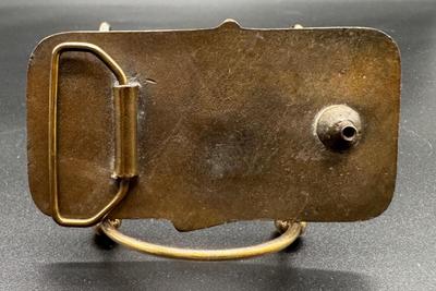 Antique Gambler Large Brass Belt Buckle - Reno Las Vegas