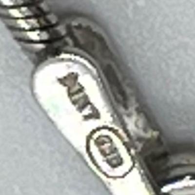 LOT 62: White Gold 18" Necklace w/ Sterling Silver and CZ Pendant