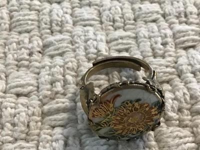 Vintage satsuma Flower Ring
