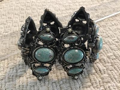 Wide Multi Metal Locking Bracelet