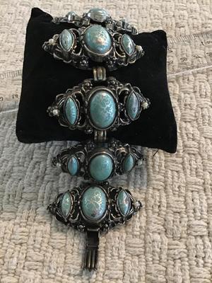 Wide Multi Metal Locking Bracelet