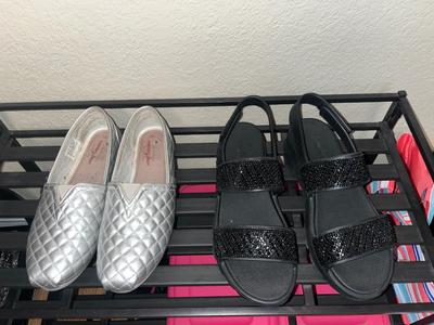Sale Photo Thumbnail #444: Pair of silver Bobs size 8 and black Sketcher sandals never worn size 8