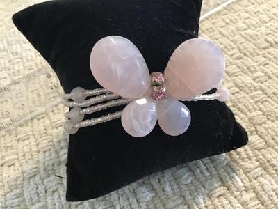 Pink Quartz Butterfly Bracelet