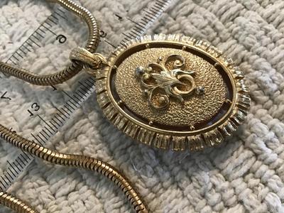 Vintage avon Double Sided Cameo Necklace with Chain