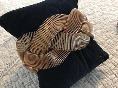 Gold Tone Mesh Wire Bracelet