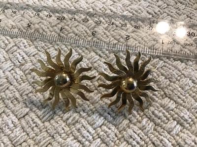 Large Sun Screwback Earrings