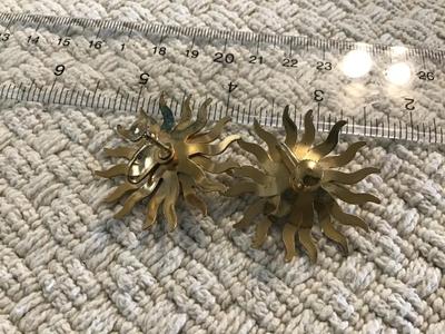 Large Sun Screwback Earrings