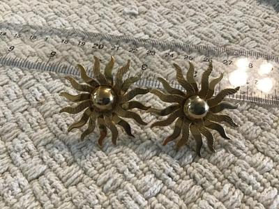 Large Sun Screwback Earrings