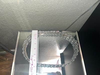 Crystal bead mirrored tray