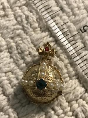 Vintage Maltese Cross Orb pin