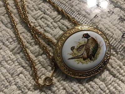 Vintage Avon Pheasant Necklace /Brooch