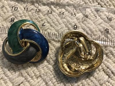Chunky Clip on Enamel Earrings