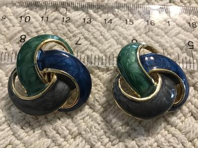 Chunky Clip on Enamel Earrings