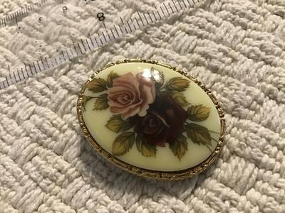 Rose Porcelain/Cermic Brooch