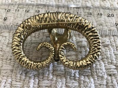 Vintage Ram Brooch Medium size Gold Tone Unique