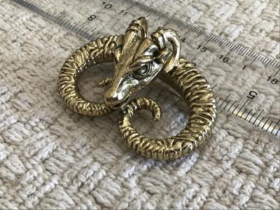 Vintage Ram Brooch Medium size Gold Tone Unique