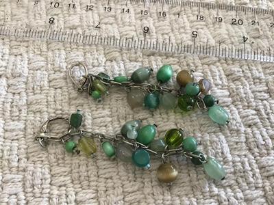 Green a multi Beaded Earrings