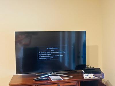 55” SAMSUNG SMART TV AND SAMSUNG SMART BLUE-RAY DVD PLAYER