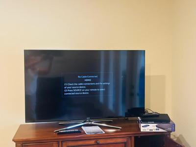 55” SAMSUNG SMART TV AND SAMSUNG SMART BLUE-RAY DVD PLAYER
