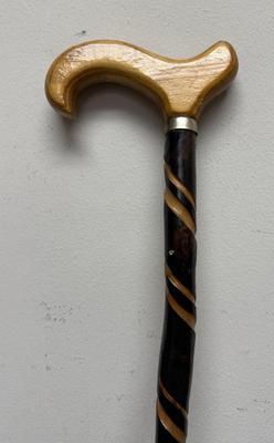 Classic Handcrafted Carved Wood Walking Cane