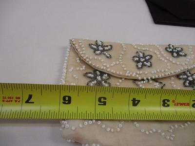Vintage Pichel Black Velvet Clutch & Credit Card Holder & Beaded White Clutch Bag