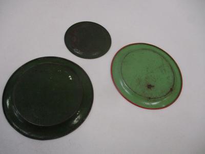 Vintage Child's Little Red Riding Hood Tin Plates & Mickey Mouse & Minnie Tin Cup Late