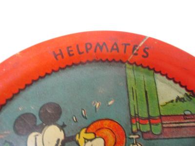 Vintage Child's Little Red Riding Hood Tin Plates & Mickey Mouse & Minnie Tin Cup Late