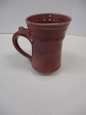 Signed Studio Pottery Red Coffee Mug
